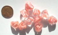 10 16x12mm Satin Pink Crystal Givre Nuggets